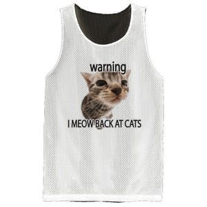 Warning I Meow Back At Cats Mesh Reversible Basketball Jersey Tank