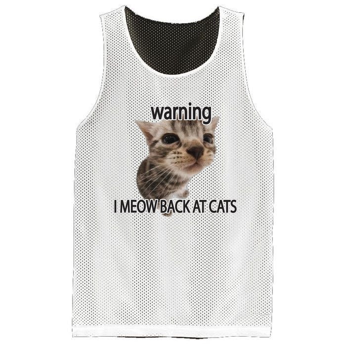 Warning I Meow Back At Cats Mesh Reversible Basketball Jersey Tank