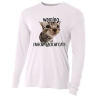 Warning I Meow Back At Cats Cooling Performance Long Sleeve Crew