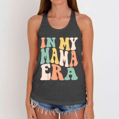 Women In My Mama Era Lover Groovy Retro Mom Mothers Day Women's Knotted Racerback Tank