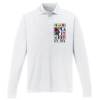 Women In My Gymnastics Era Retro Gymnast Lover Performance Long Sleeve Polo