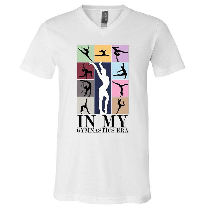 Women In My Gymnastics Era Retro Gymnast Lover V-Neck T-Shirt