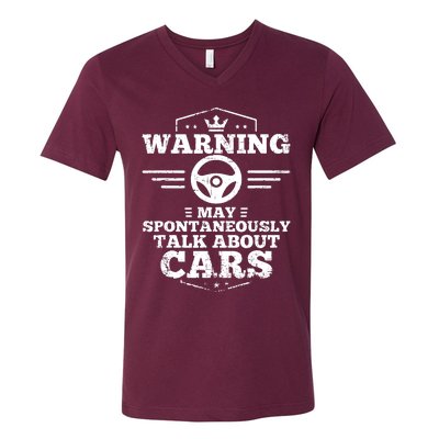 Warning I May Spontaneously Talk Cars V-Neck T-Shirt