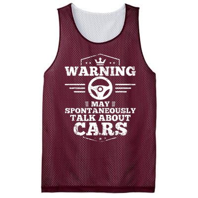 Warning I May Spontaneously Talk Cars Mesh Reversible Basketball Jersey Tank