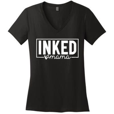 Womens Inked Mama Women's V-Neck T-Shirt