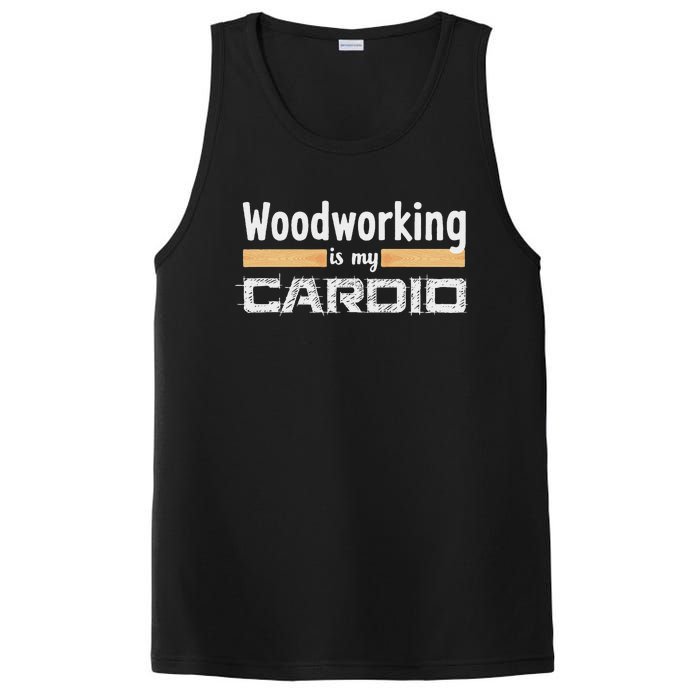 Woodworking Is My Cardio Funny Woodworker Carpenter Design PosiCharge Competitor Tank