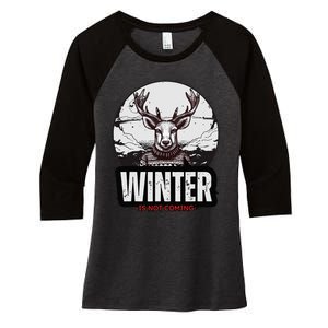 Winter Is Not Coming Sunshine Summer Graphic Fashion Funny Women's Tri-Blend 3/4-Sleeve Raglan Shirt