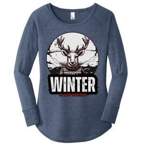 Winter Is Not Coming Sunshine Summer Graphic Fashion Funny Women's Perfect Tri Tunic Long Sleeve Shirt