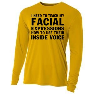 Womens I Need To Teach My Facial Expressions How To Use Their Voice Cooling Performance Long Sleeve Crew