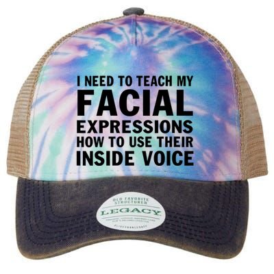 Womens I Need To Teach My Facial Expressions How To Use Their Voice Legacy Tie Dye Trucker Hat
