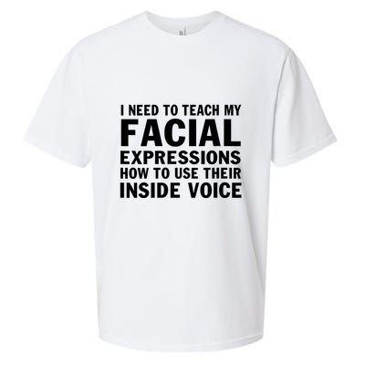Womens I Need To Teach My Facial Expressions How To Use Their Voice Sueded Cloud Jersey T-Shirt