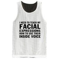 Womens I Need To Teach My Facial Expressions How To Use Their Voice Mesh Reversible Basketball Jersey Tank