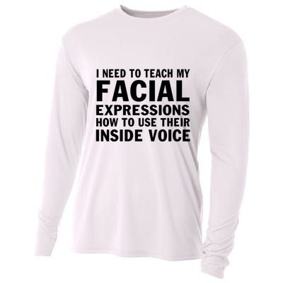 Womens I Need To Teach My Facial Expressions How To Use Their Voice Cooling Performance Long Sleeve Crew