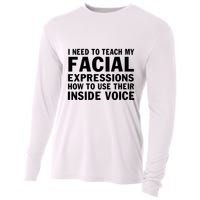 Womens I Need To Teach My Facial Expressions How To Use Their Voice Cooling Performance Long Sleeve Crew