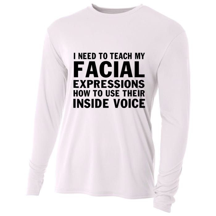 Womens I Need To Teach My Facial Expressions How To Use Their Voice Cooling Performance Long Sleeve Crew