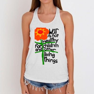 War Is Not Healthy For Children And Other Living Things Women's Knotted Racerback Tank