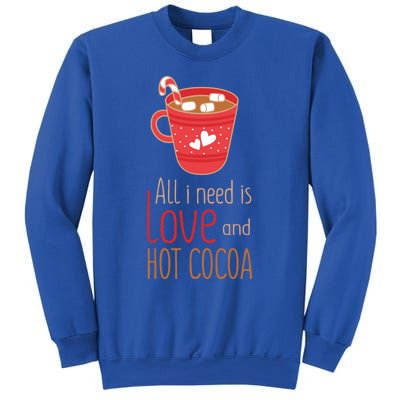 What I Need Is Love And Hot Cocoa Funny Cute Valentines Day Cute Gift Sweatshirt