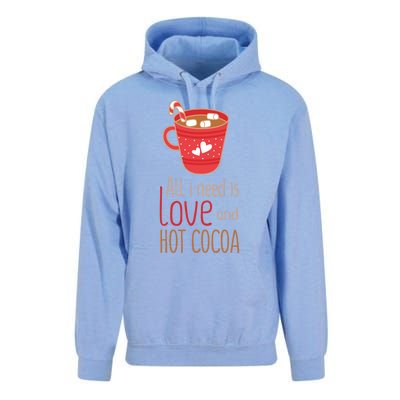 What I Need Is Love And Hot Cocoa Funny Cute Valentines Day Cute Gift Unisex Surf Hoodie