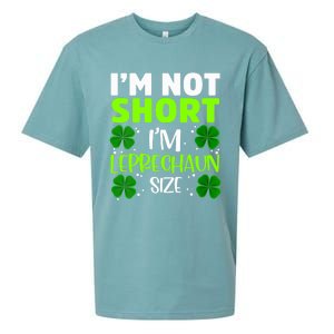 Wo I'm Not Short I'm Leprechaun Green Shamrock St Patrick's Day VNeck Sueded Cloud Jersey T-Shirt