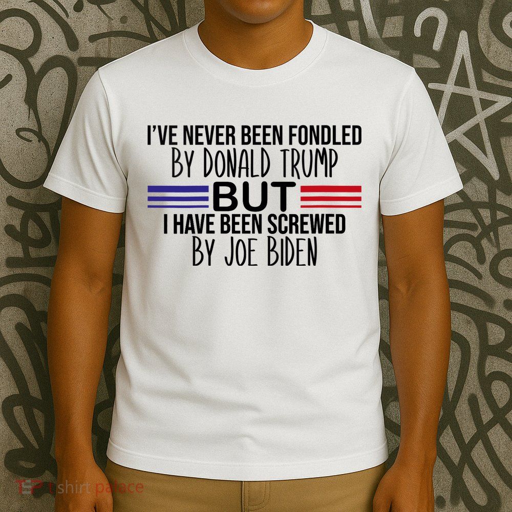Wo I’ve Never Been Fondled By Donald Trump But Screwed By Biden V-Neck T-Shirt