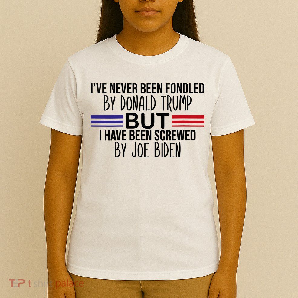 Wo I’ve Never Been Fondled By Donald Trump But Screwed By Biden V-Neck T-Shirt