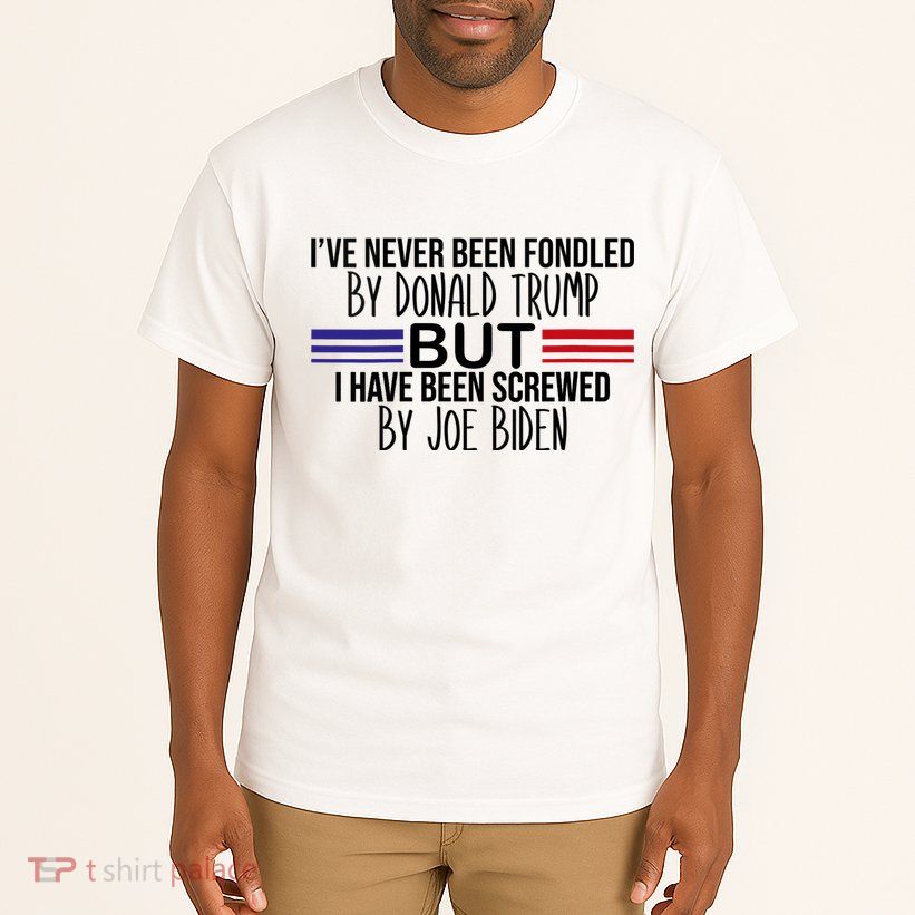Wo I’ve Never Been Fondled By Donald Trump But Screwed By Biden V-Neck Tall T-Shirt