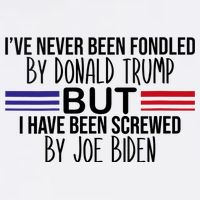 Wo I’ve Never Been Fondled By Donald Trump But Screwed By Biden V-Neck V-Neck T-Shirt