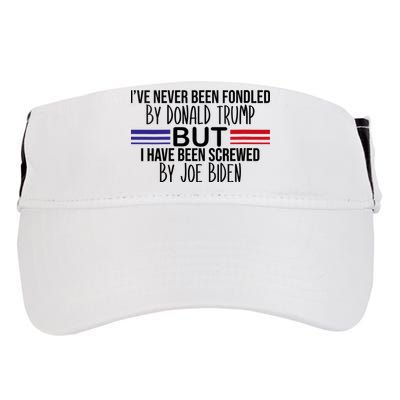 Wo I’ve Never Been Fondled By Donald Trump But Screwed By Biden V-Neck Adult Drive Performance Visor