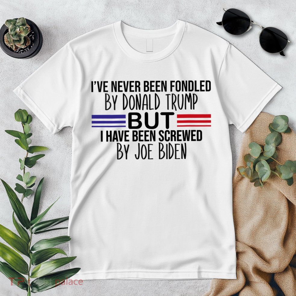 Wo I’ve Never Been Fondled By Donald Trump But Screwed By Biden V-Neck Premium T-Shirt