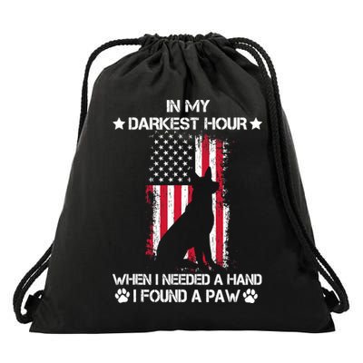 When I Needed A Hand I Found A Paw In My Darkest Hour Drawstring Bag