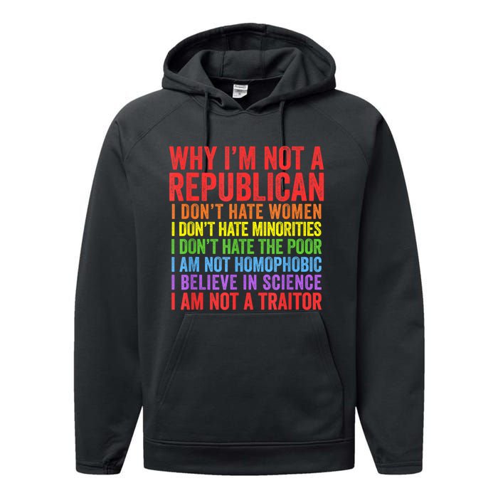 Why IM Not A Republican I Am Not A Traitor Performance Fleece Hoodie