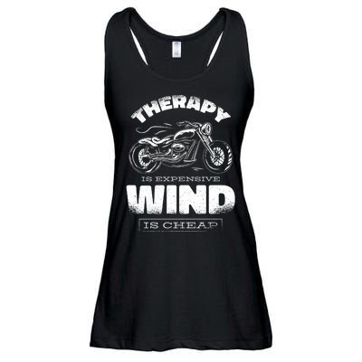 Wind Is Cheap Therapy Is Expensive Motorcycle Ladies Essential Flowy Tank