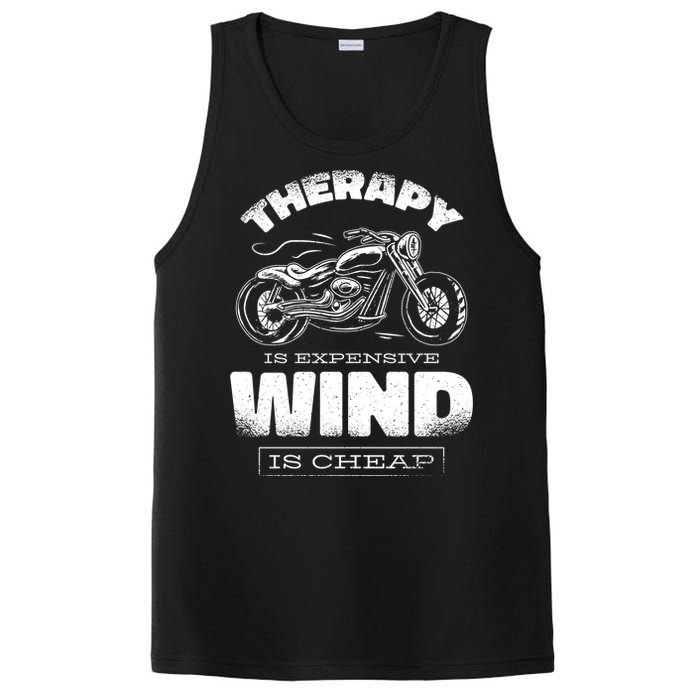 Wind Is Cheap Therapy Is Expensive Motorcycle PosiCharge Competitor Tank