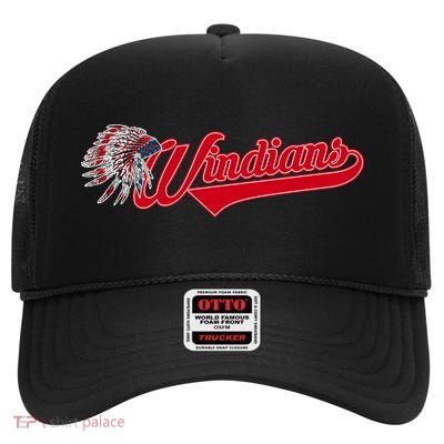 Windians Cleveland 22 Win Streak Baseball High Crown Mesh Back Trucker Hat