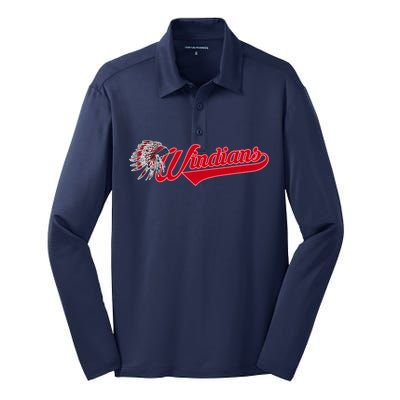 Windians Cleveland 22 Win Streak Baseball Silk Touch Performance Long Sleeve Polo