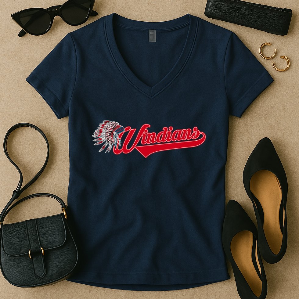 Windians Cleveland 22 Win Streak Baseball Women's V-Neck T-Shirt