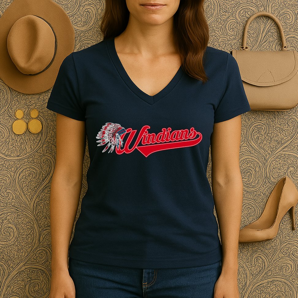 Windians Cleveland 22 Win Streak Baseball Women's V-Neck T-Shirt