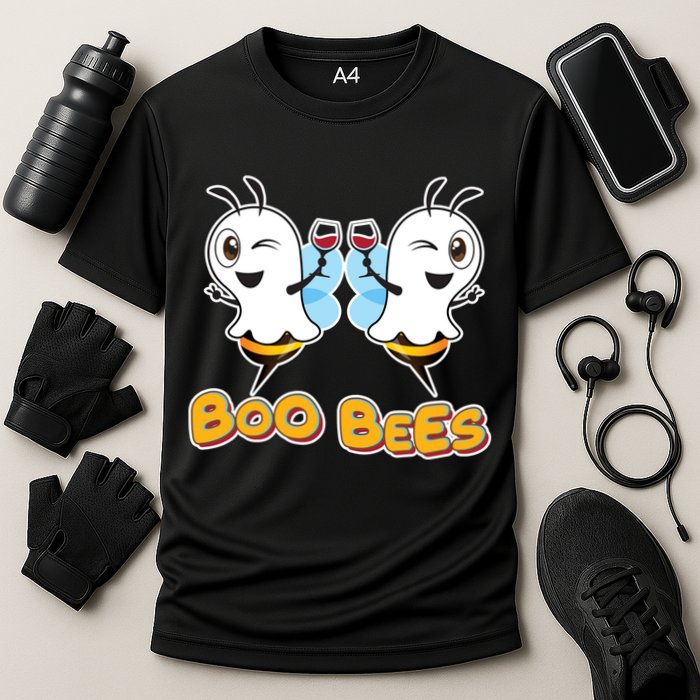 Wine Boo Bees Funny Ghost Performance Shirt