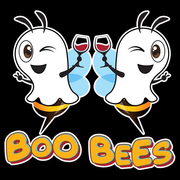 Wine Boo Bees Funny Ghost Full-Length Apron With Pockets