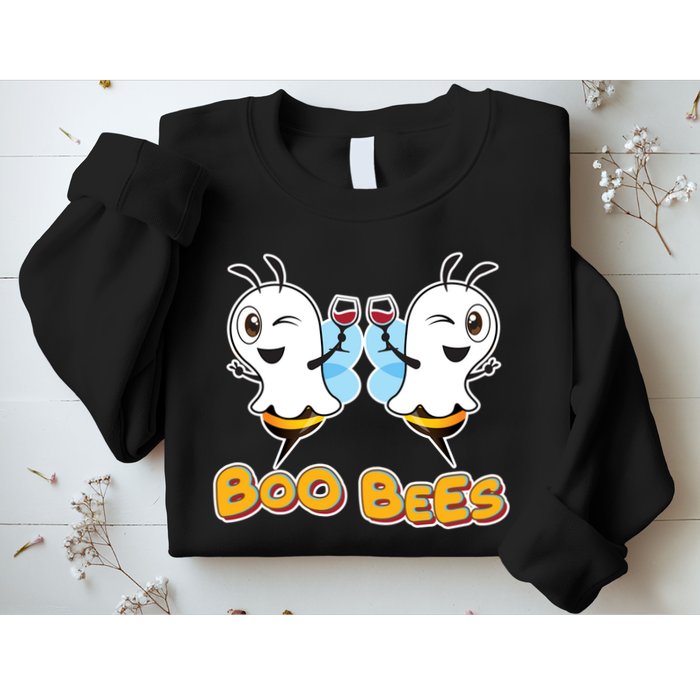 Wine Boo Bees Funny Ghost Sweatshirt