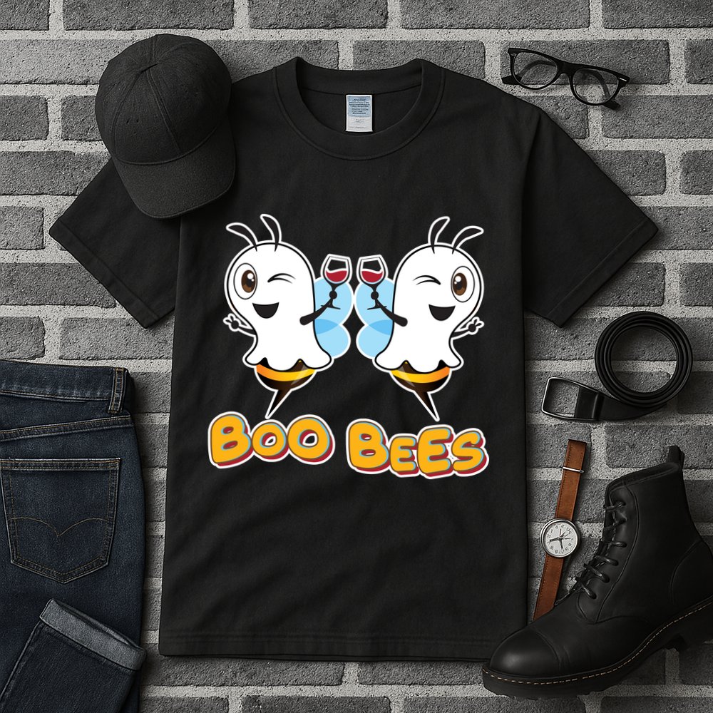 Wine Boo Bees Funny Ghost Tall T-Shirt