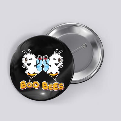 Wine Boo Bees Funny Ghost Button