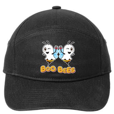 Wine Boo Bees Funny Ghost 7-Panel Snapback Hat