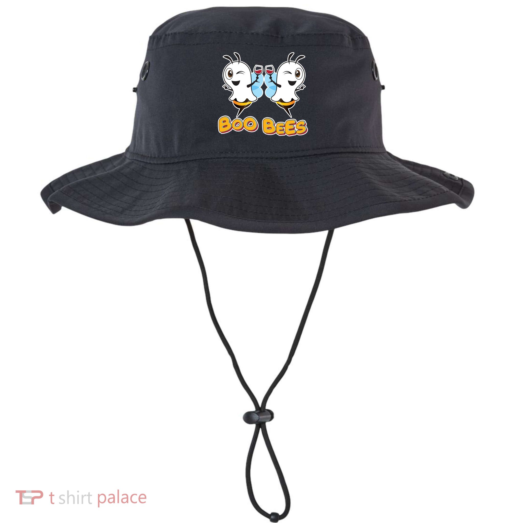 Wine Boo Bees Funny Ghost Bucket Hat