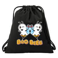 Wine Boo Bees Funny Ghost Drawstring Bag