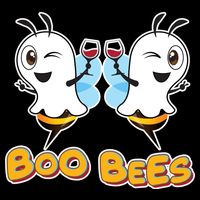 Wine Boo Bees Funny Ghost Flatbill Hat