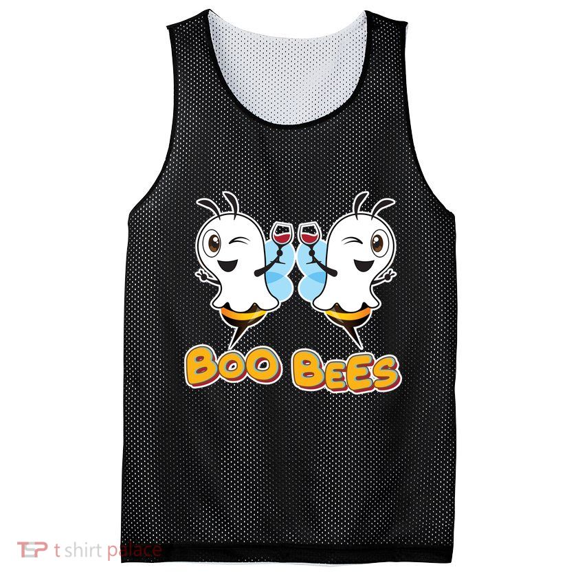 Wine Boo Bees Funny Ghost Mesh Reversible Basketball Jersey Tank