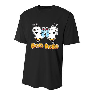 Wine Boo Bees Funny Ghost Youth Performance Sprint T-Shirt