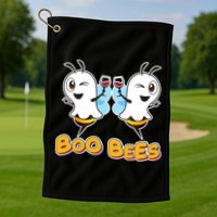 Wine Boo Bees Funny Ghost Golf Towel