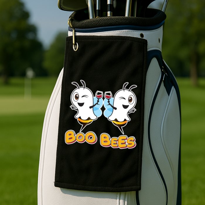 Wine Boo Bees Funny Ghost Golf Towel